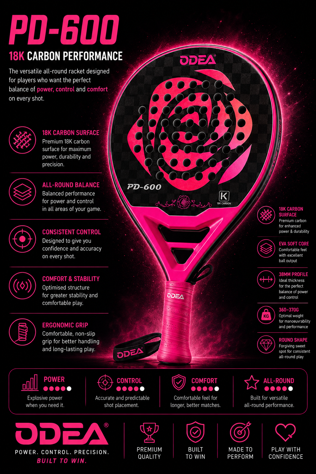 PadelOdea PD-600 padel racket